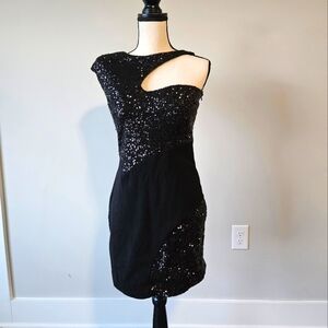 One shoulder sequin dress